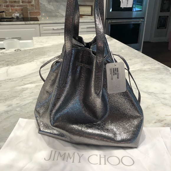 Jimmy Choo Handbags - Jimmy Choo Metallic Grey Tote